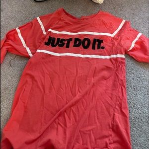 Orange just do it quarter sleeve shirt small